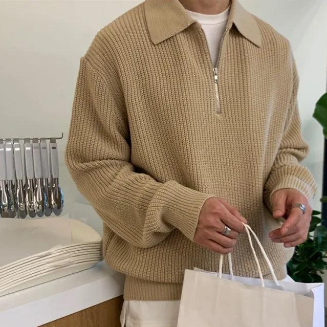 Half Zipper Knitted Sweater