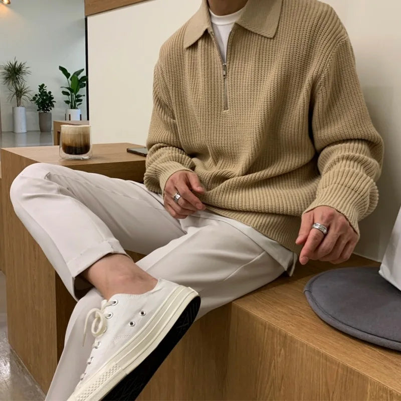 Half Zipper Knitted Sweater