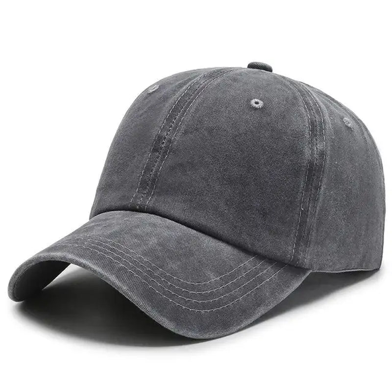 Washed Cotton Adjustable Solid Color Baseball Cap Women Men Unisex Couple Cap Fashion Dad Hat Snapback Cap High Quality