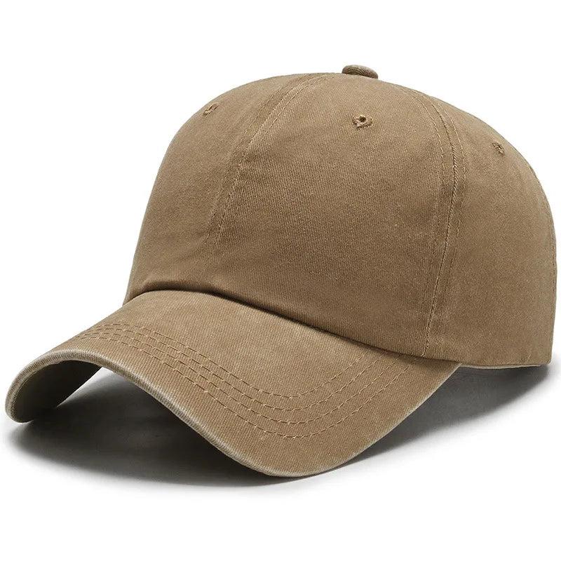Washed Cotton Adjustable Solid Color Baseball Cap Women Men Unisex Couple Cap Fashion Dad Hat Snapback Cap High Quality