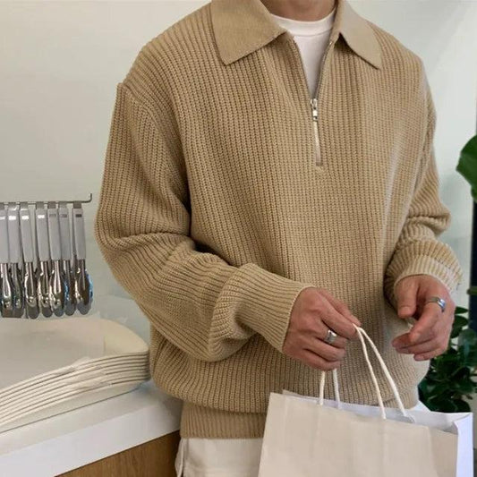Half Zipper Knitted Sweater