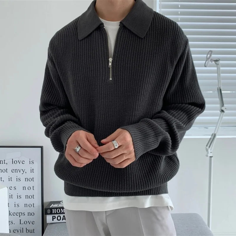 Half Zipper Knitted Sweater